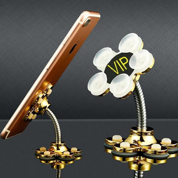 Universal 360-degree rotating flower suction phone holder for hands-free use in car or home