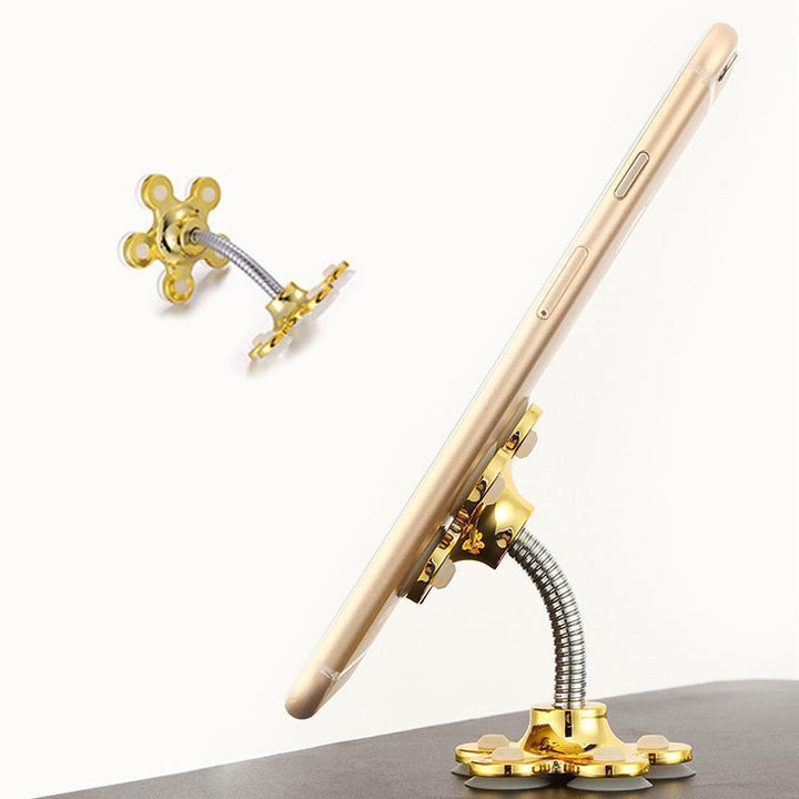 Adjustable universal cell phone car mount with decorative flower suction cup design