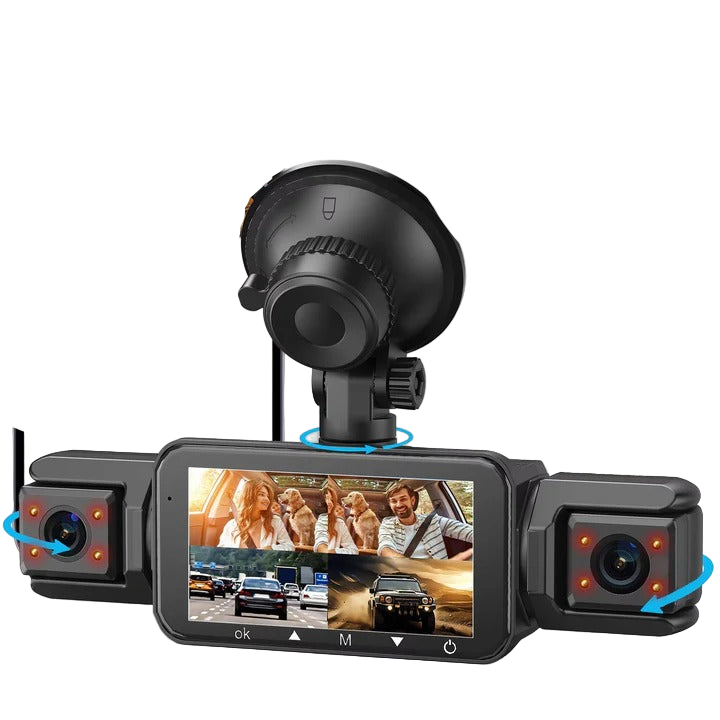 Universal 4-Channel WiFi Dash Cam for all-around vehicle view. Vehicle security driving recorder with night vision.