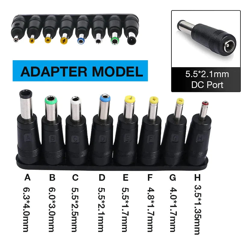 Essential travel adapter accessory: 8 universal DC power tips for global electronics charging