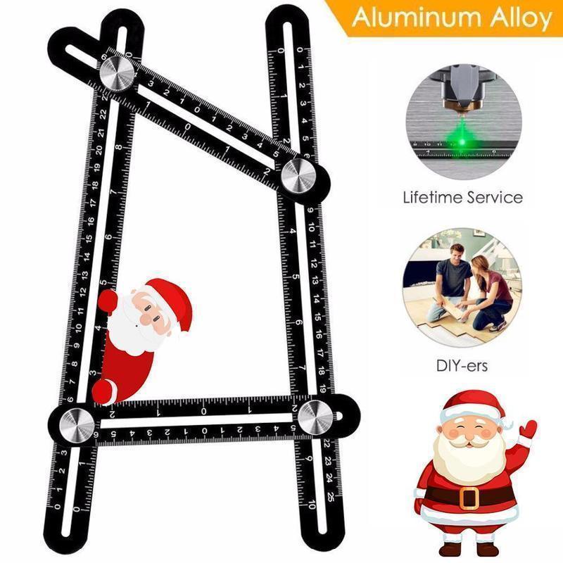 Aluminum alloy angle ruler tool with protractor and locking mechanism for accurate cuts