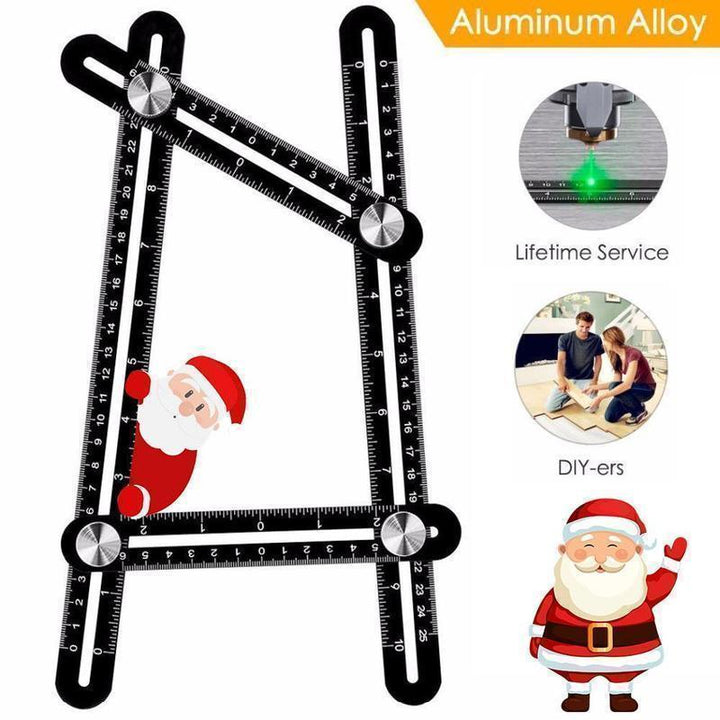 Aluminum alloy angle ruler tool with protractor and locking mechanism for accurate cuts