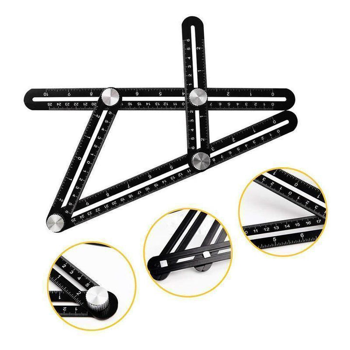 Versatile multitool angle ruler for woodworking, metalworking & DIY measuring tasks