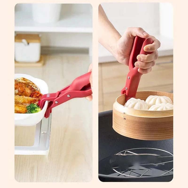 Cooking accessory, anti-scald bowl holder clip with ergonomic handle, kitchen safety