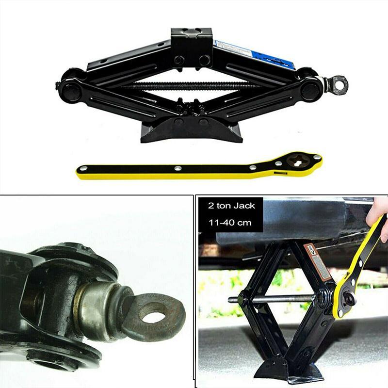 Compact universal auto jack ratchet wrench, a reliable mechanic tool for quick and easy car tire changes.
