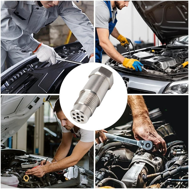 Stainless steel automotive extension tool, a universal car adapter for various vehicle accessories and repairs.