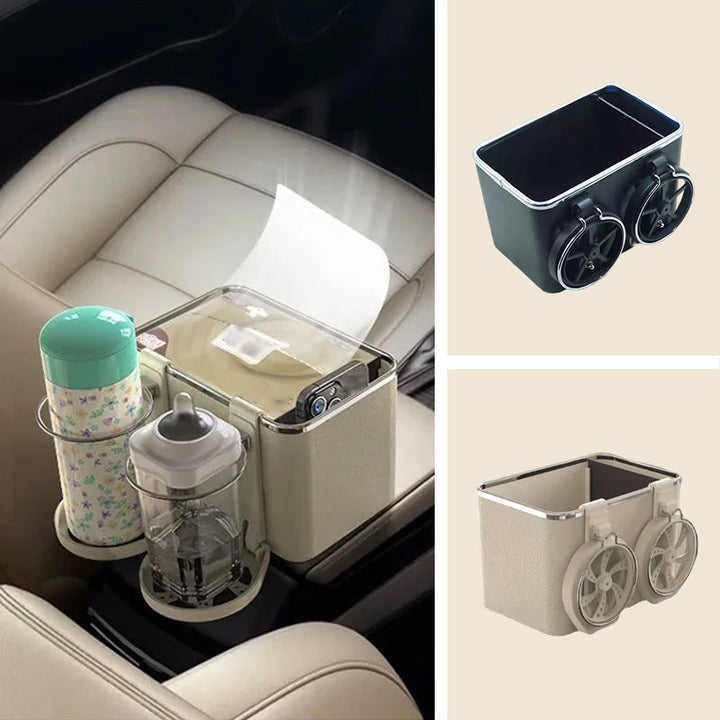 Top-down view of the Universal Car Armrest Storage Box, a practical solution for car organization and tidiness.