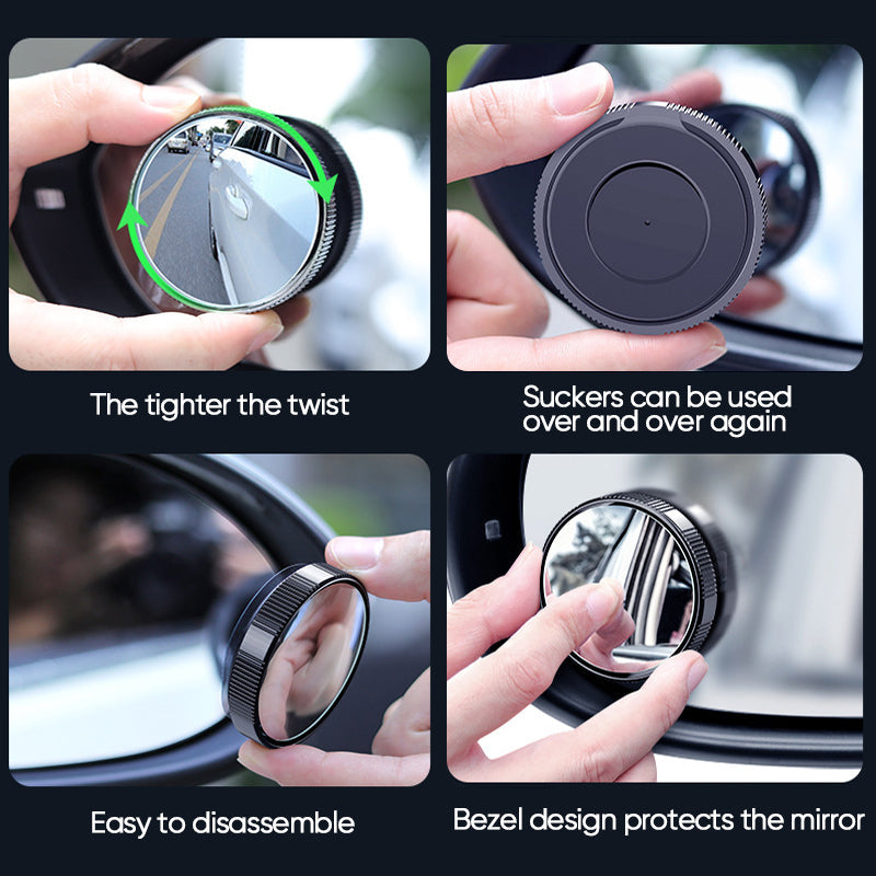 Set of two universal car blind spot mirrors, essential car accessory for enhanced safety.