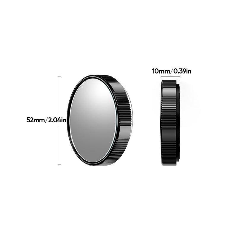 Car blind spot mirror with 360-degree rotation, offering customizable viewing angles.