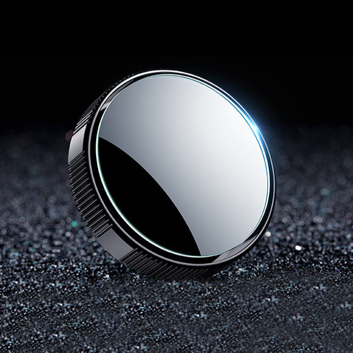 Compact car blind spot mirror with adhesive, easy install, improving vehicle safety & visibility.