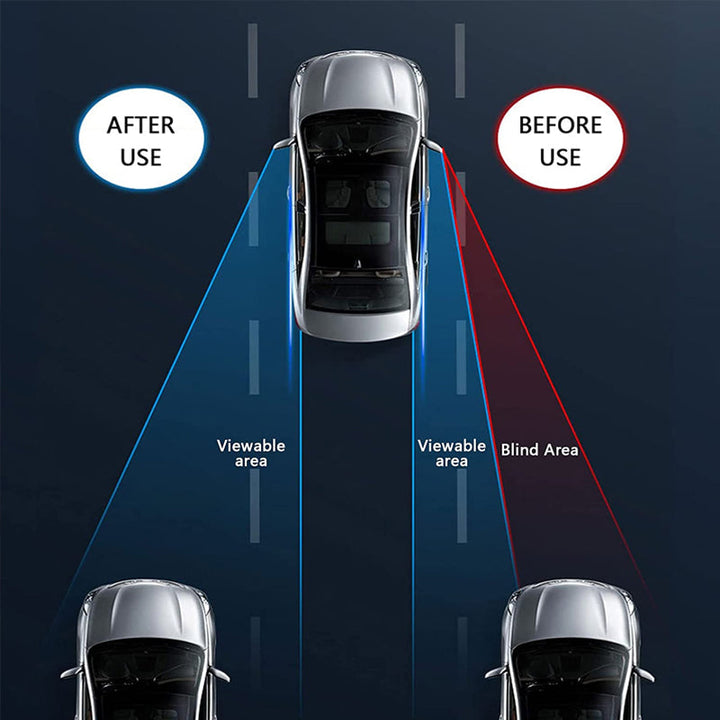 Adjustable blind spot mirror for cars, trucks, SUVs, maximizing driver's view and safety.