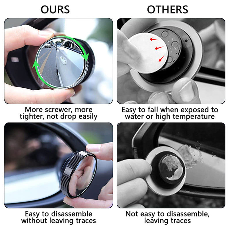 Rectangular universal car blind spot mirror, easy to install, reducing blind spots.