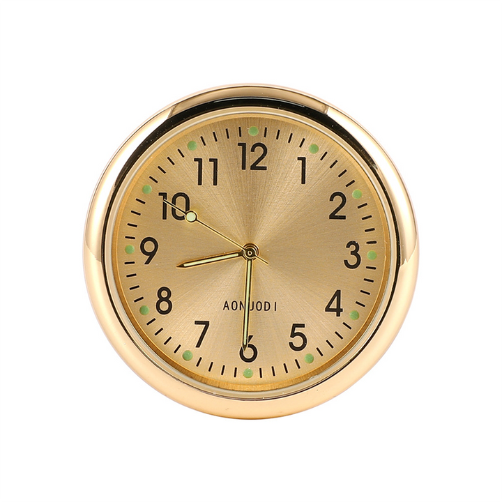 Universal car dashboard clock with a strong adhesive pad for easy installation, luminous