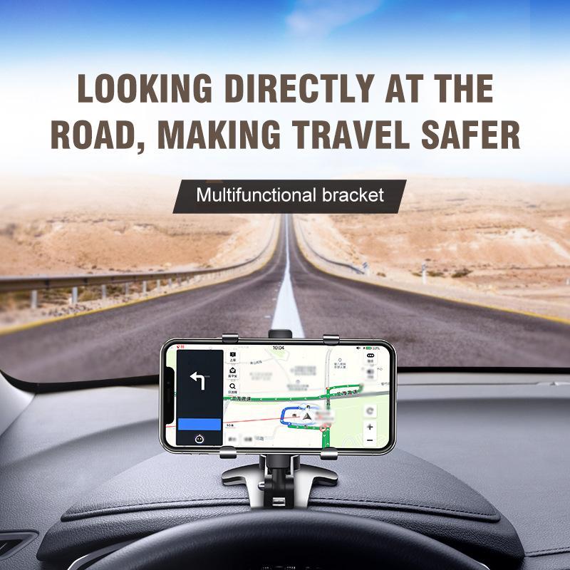 Adjustable universal car phone holder for dashboard, compatible with various smartphones, solid grip