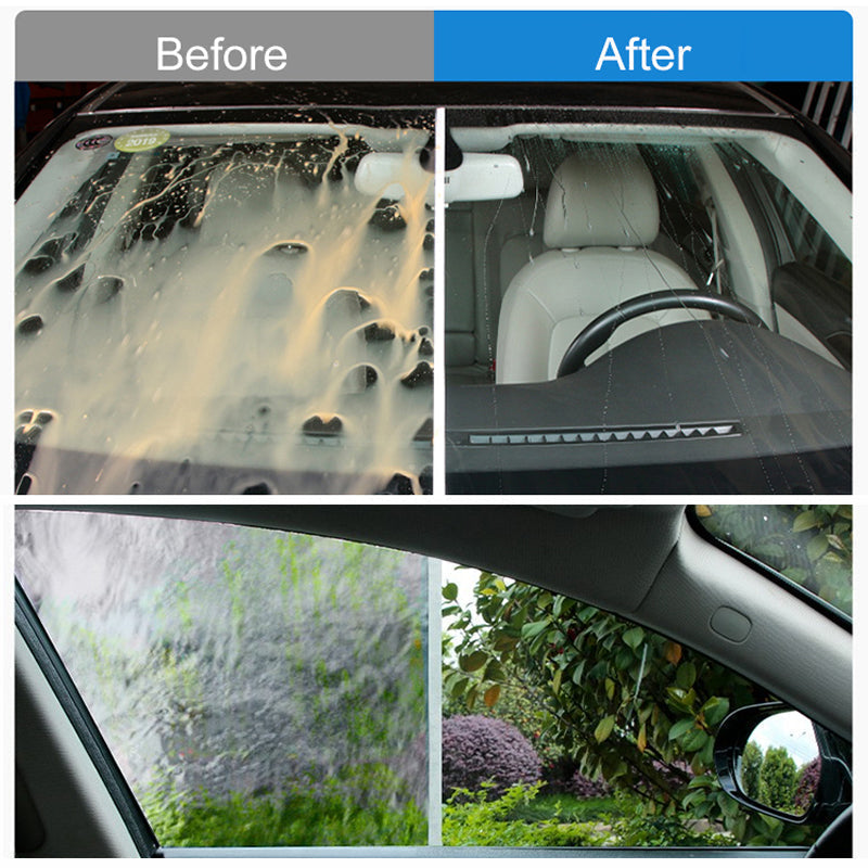 Car care product: Universal Glass Oil Film Remover, essential for clear driving views.