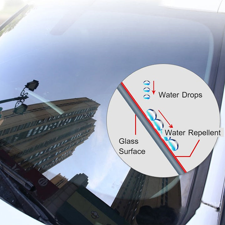 Spot remover for car glass, tackling tough oil and smudges on auto windows.
