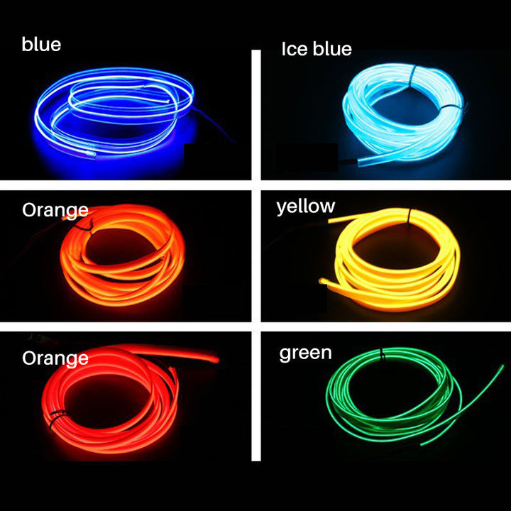 Bright LED strip lights for car interior, universal fit, enhancing vehicle's atmosphere