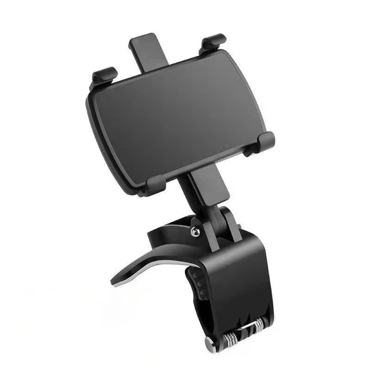 Universal car phone mount for various smartphone sizes, dashboard and visor compatibility, auto accessory.