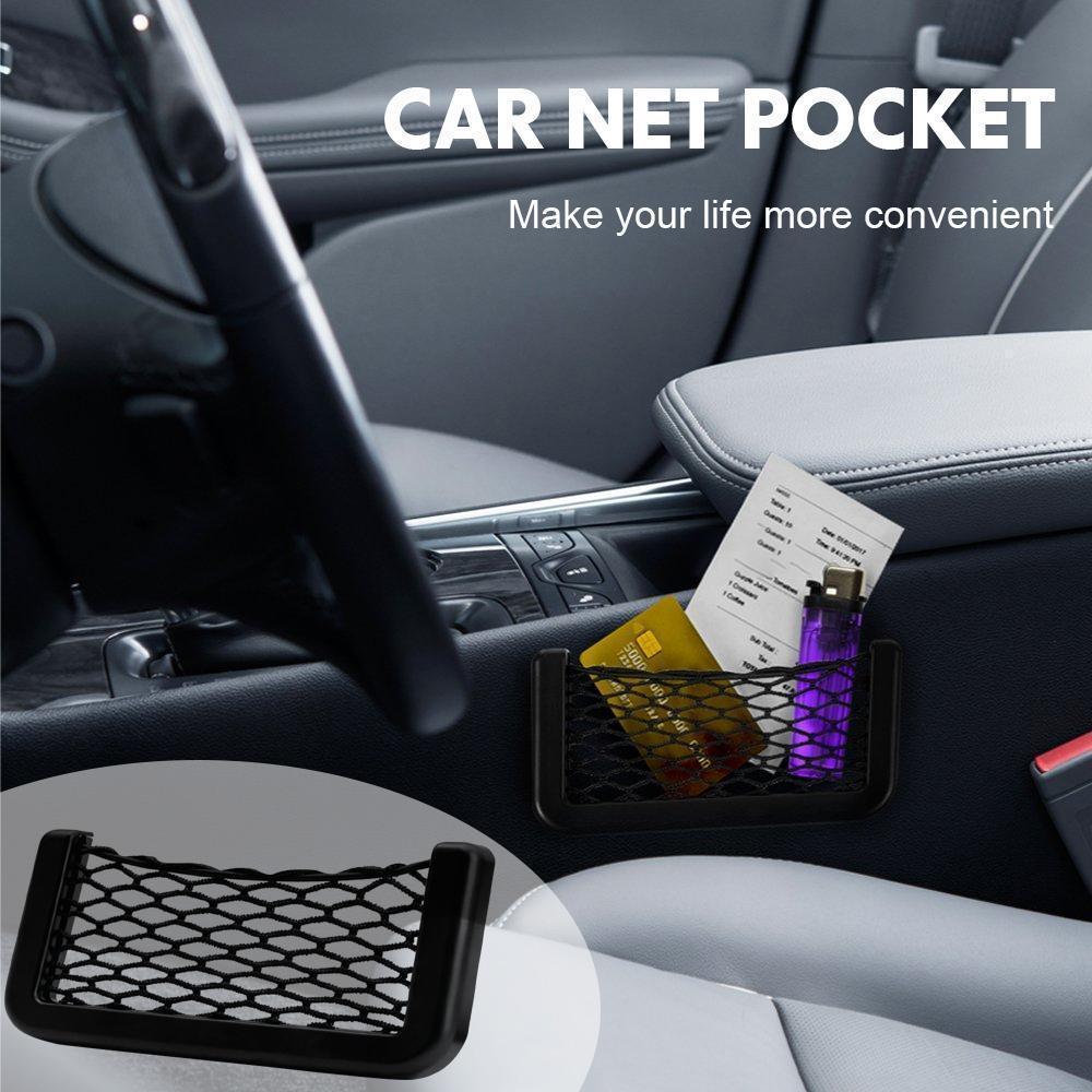 Mesh car organizer net, an auto accessory for storage in vehicles like cars and trucks.