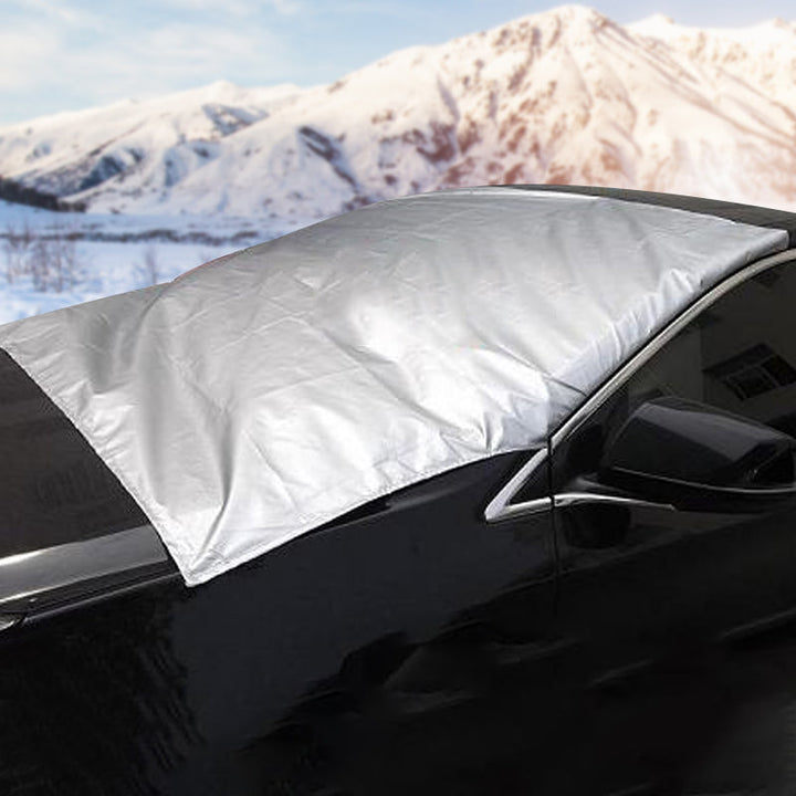 Car windshield cover providing comprehensive weather protection for vehicles
