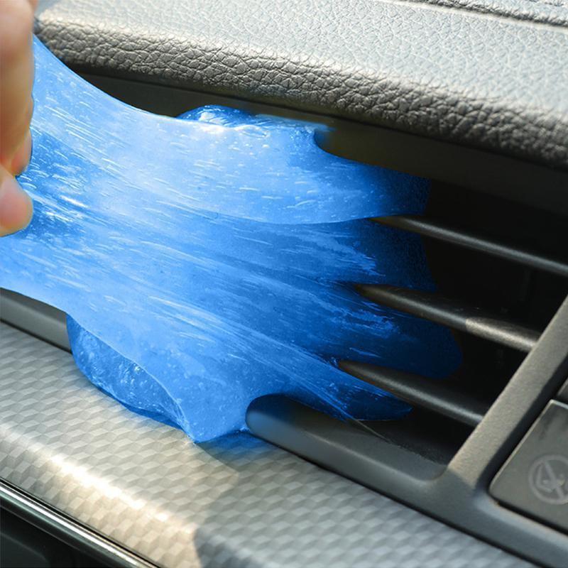 Packaging for universal cleaning gel, highlighting its use for car cleaning and keyboard cleaner applications.