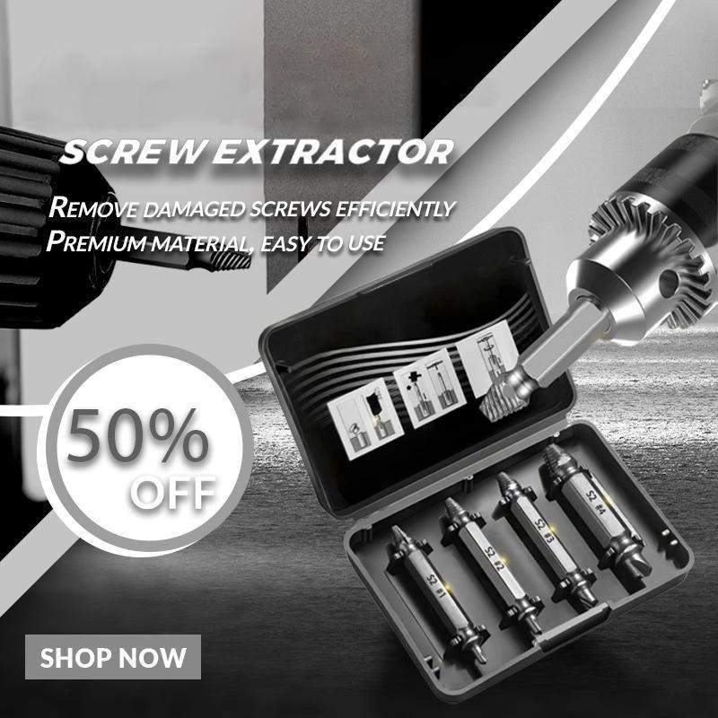 Universal Damaged Screw Extractor Set, high-speed steel for efficient repair