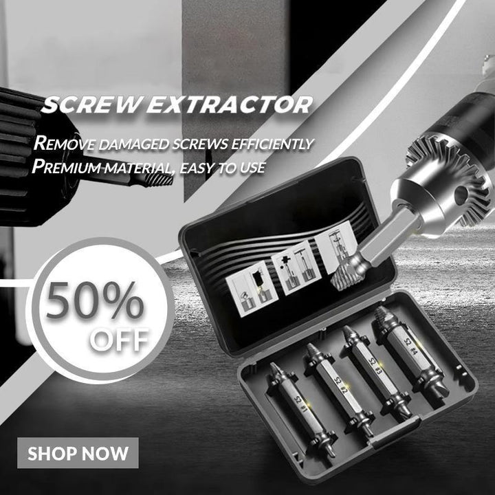 Universal Damaged Screw Extractor Set, high-speed steel for efficient repair
