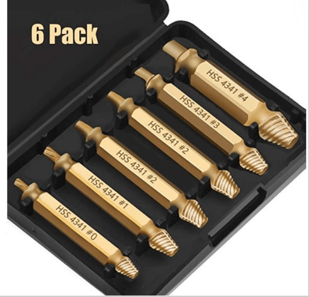Comparison of various damaged screws that can be removed with this extractor set