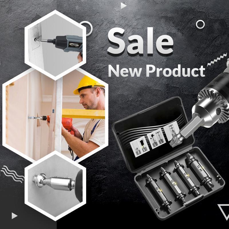 Universal Damaged Screw Extractor Set in its compact storage case, organized and ready