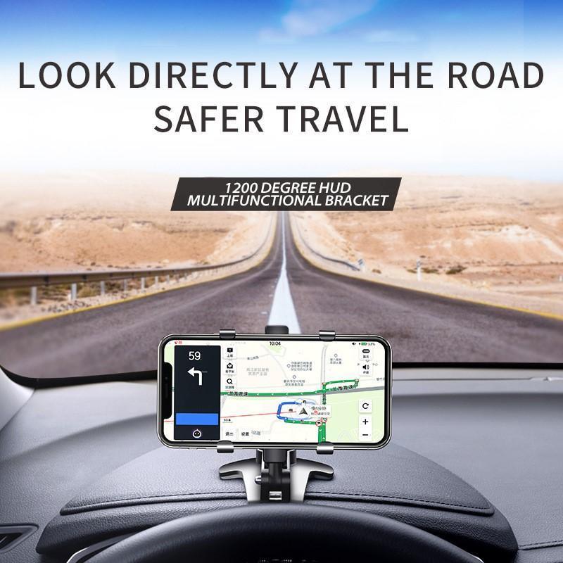 Heat-resistant dashboard phone mount, 360-degree rotatable with a number display for vehicles.