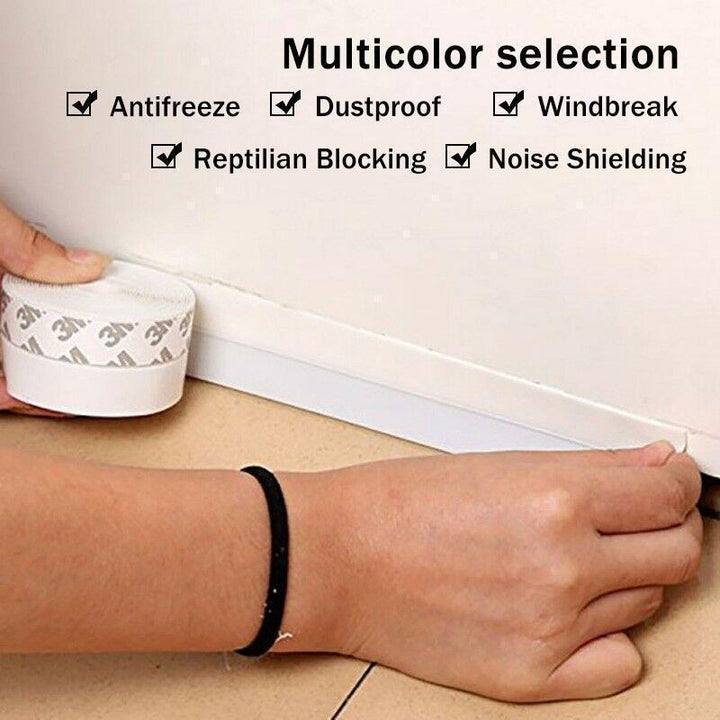 Self-adhesive door weatherstrip, gray silicone, easy install for gap filling & soundproofing