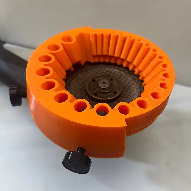 Universal drill bit sharpener tool, sharpens 2-13mm bits, red and black, for DIY workshop