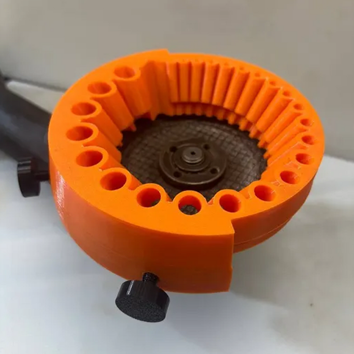 Portable universal drill bit sharpener tool, compact design, enhances drilling efficiency