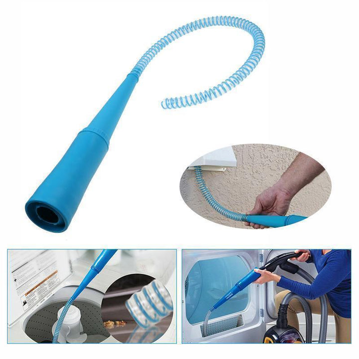 Universal dryer vent cleaning vacuum attachment, lint remover for appliance maintenance & fire safety