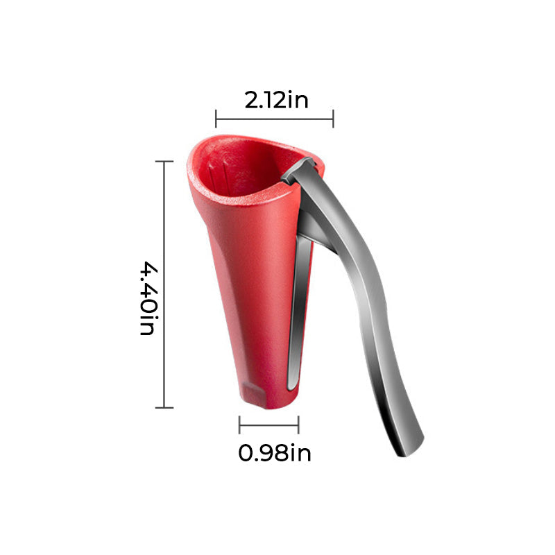 Household gadget: ergonomic nut cracker in action, cracking a nut cleanly and efficiently.