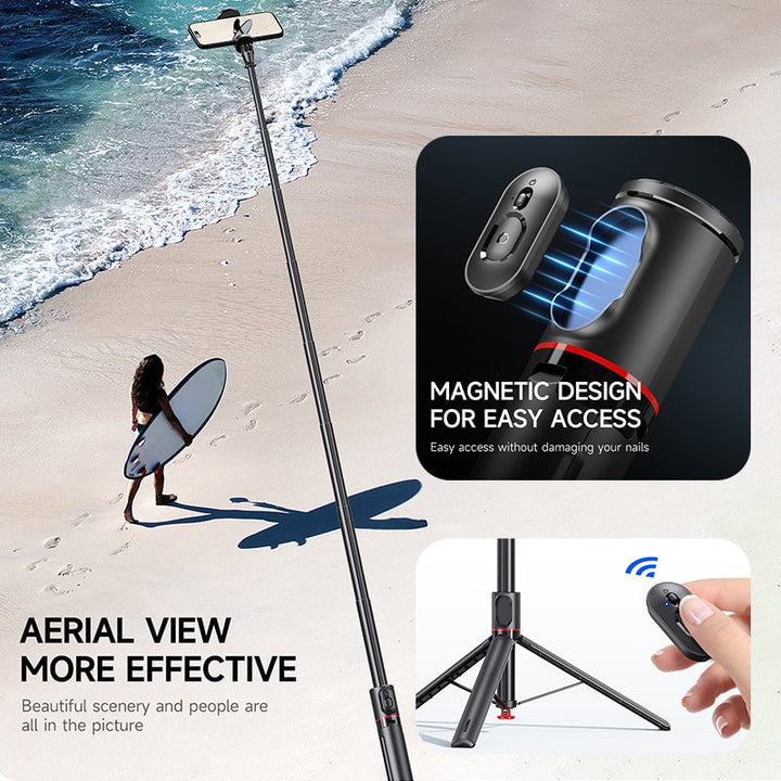 Vlogging tripod for phones, extendable design allows multiple shooting angles, essential camera gear