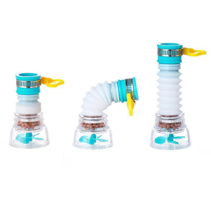Detail view of the universal fit mechanism of the faucet filter, ensuring easy installation for home.