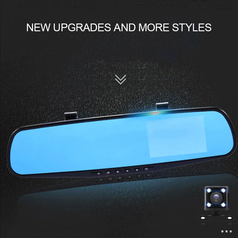 Vehicle dash camera with infrared night vision, clearly visible in low light settings