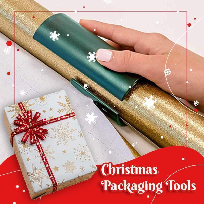Ergonomic gift paper cutter tool in red, perfect for quick and precise Christmas wrapping and DIY projects