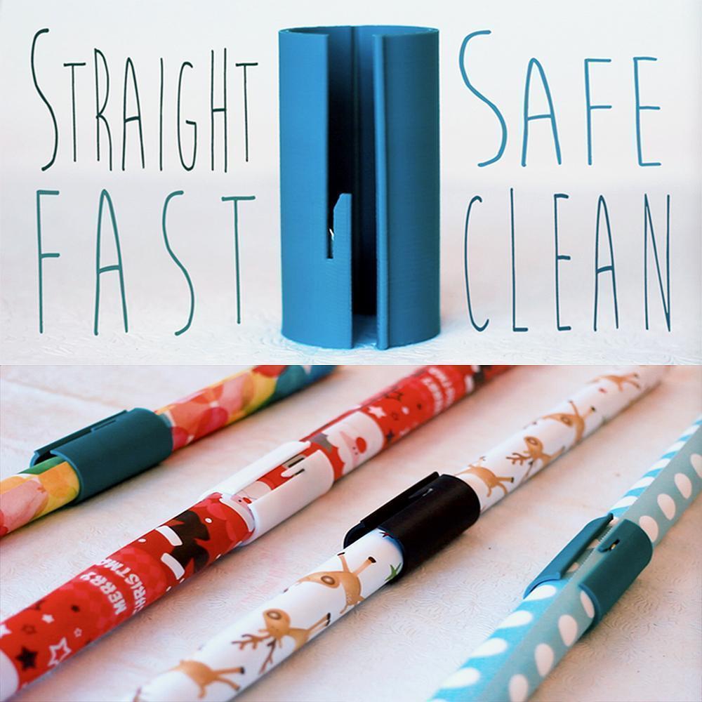 Handheld universal packaging cutter for various gift wrap types, a must-have Christmas wrapping accessory