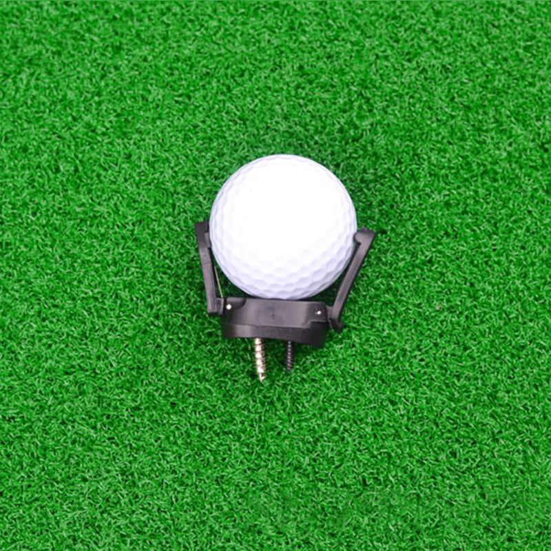 Universal golf ball picker for putters, a clever sporting goods addition for golfers.