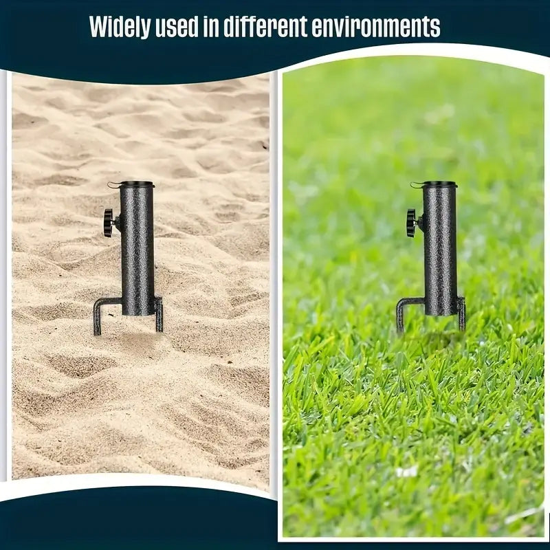 Ground anchor umbrella stand for sports events, easy to install and secure your parasol.