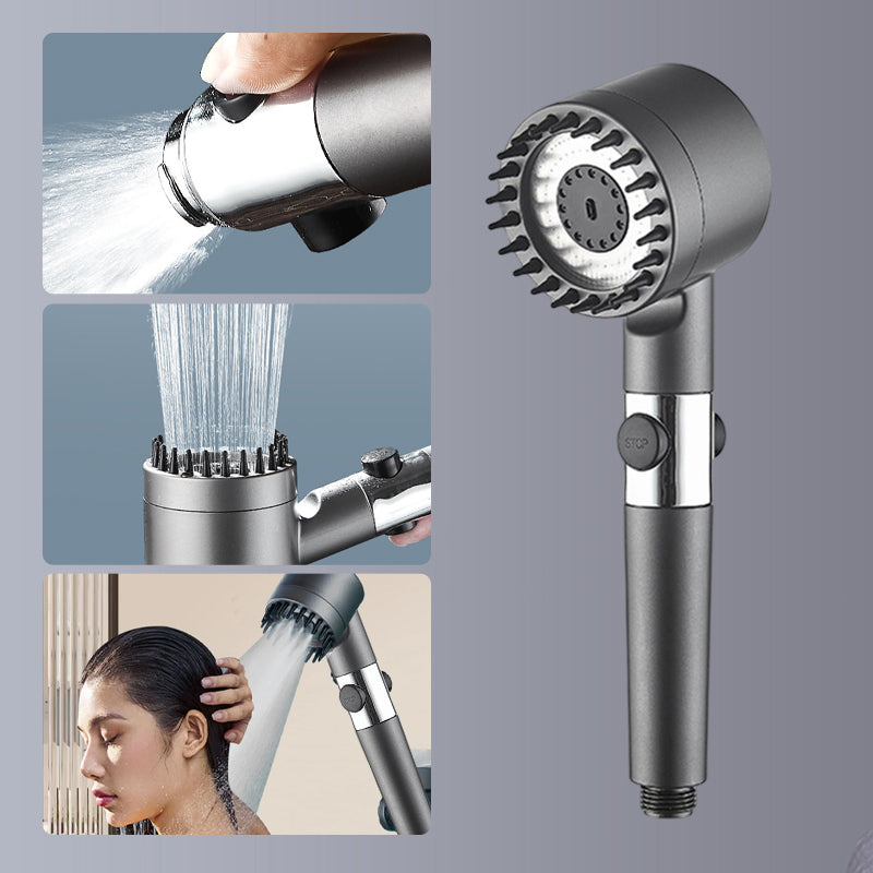 Packaging of the universal high-pressure shower head set, emphasizing key features & benefits