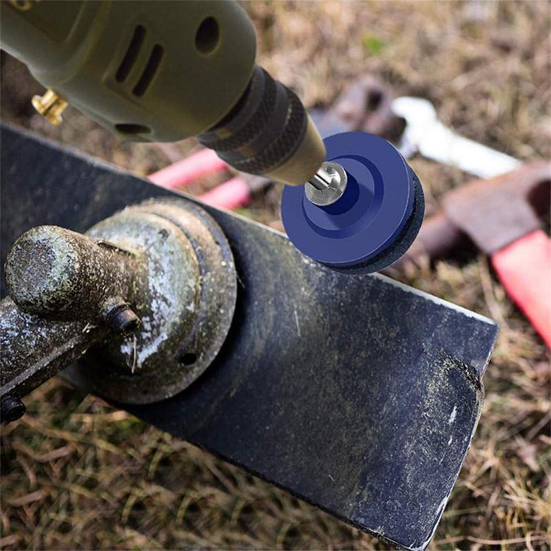 Easy-to-use universal lawn mower blade sharpener for efficient garden tool sharpening