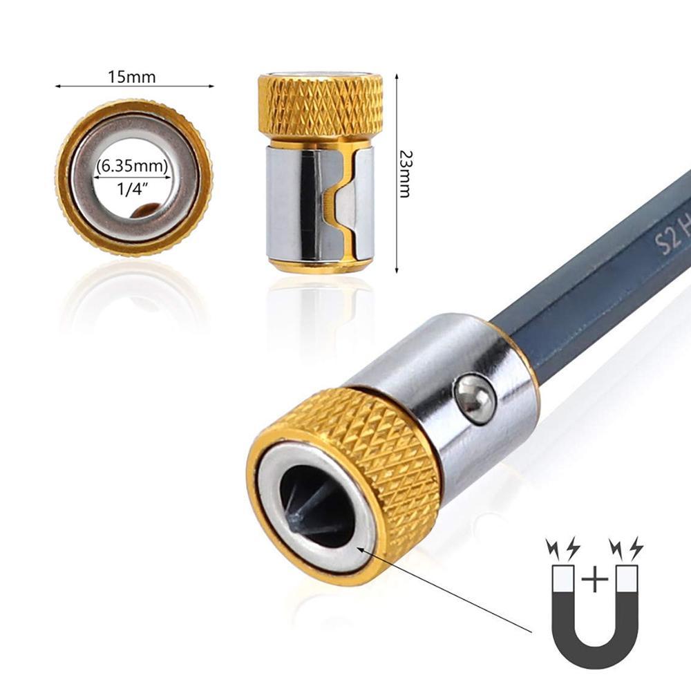 Magnetic drill bit holder ring, designed for improved screw retention during DIY and professional hardware work.