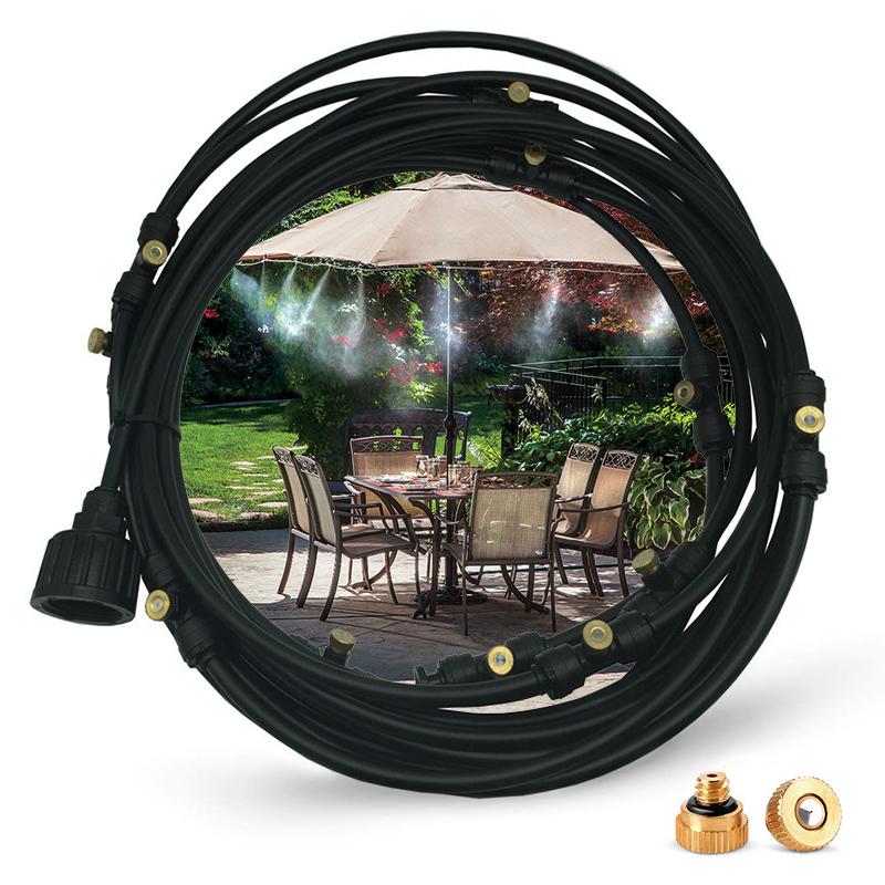 Outdoor cooling system for patio & garden, tools for easy temperature control install