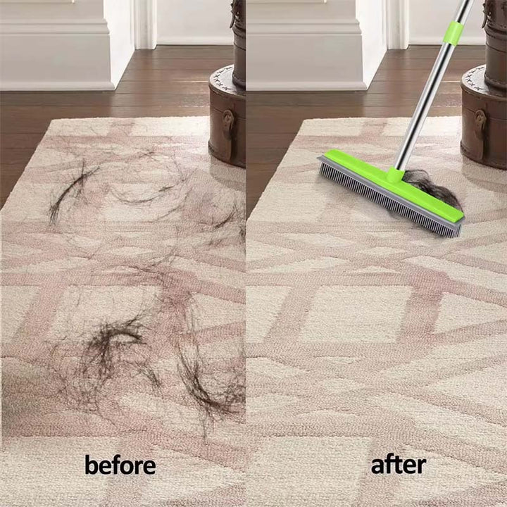 Universal Pet Hair Remover Broom with extendable handle for versatile floor & surface cleaning