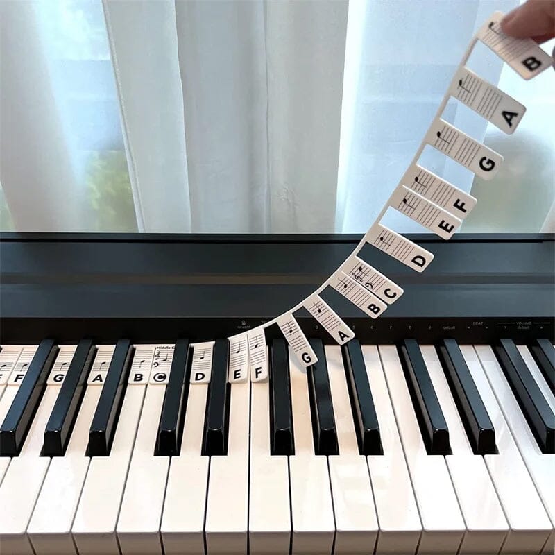 Universal Piano Keyboard Note Labels for Beginners, silicone, easy application on keys
