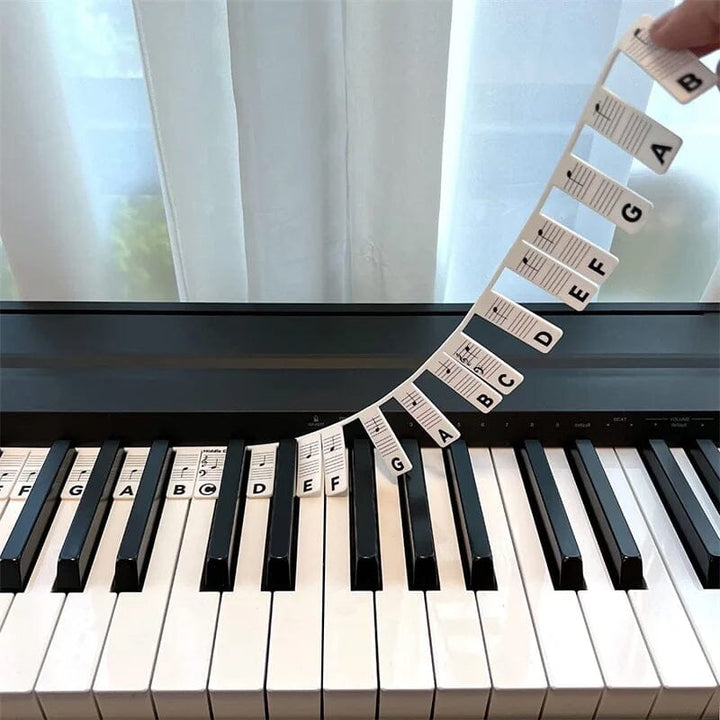 Universal Piano Keyboard Note Labels for Beginners, silicone, easy application on keys