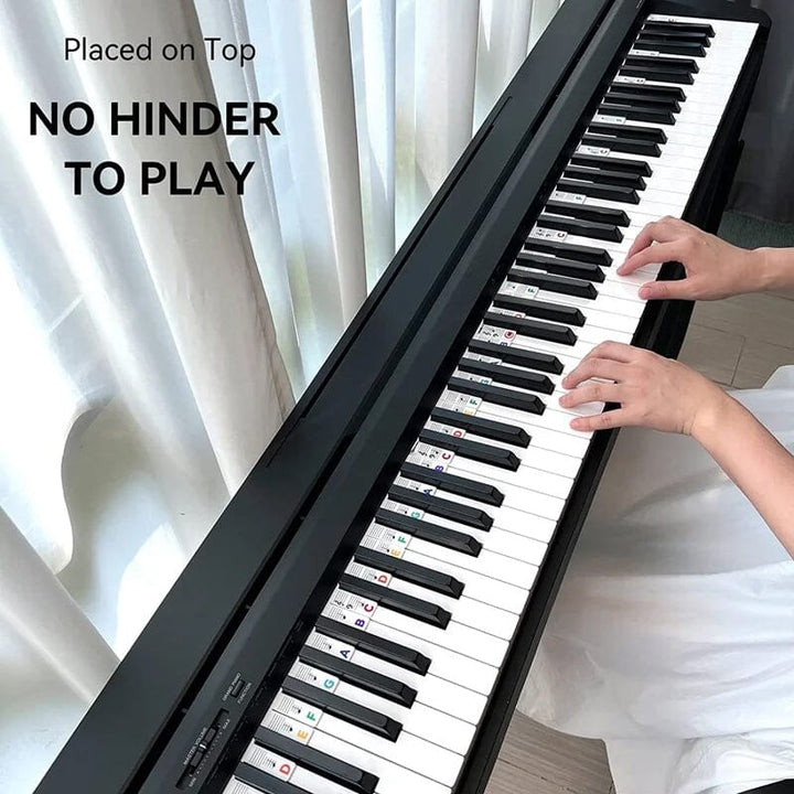 Flexible silicone Universal Piano Keyboard Note Labels, durable and reusable for learning